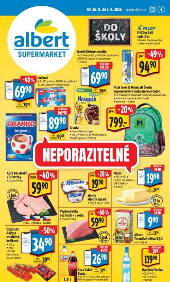 Leták Albert Supermarket - 26.8.2026 - 1.9.2026.