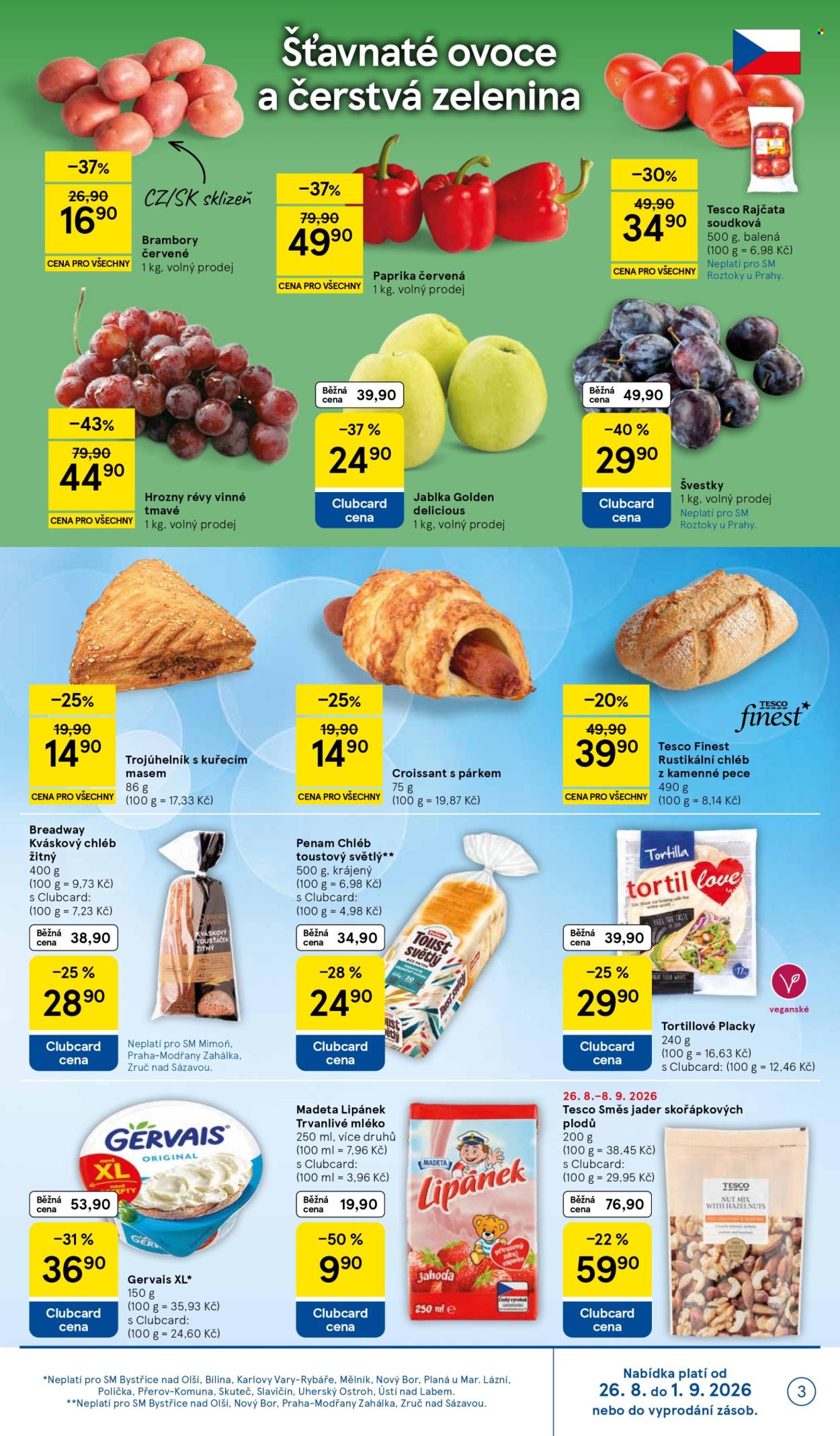 Leták TESCO supermarket - 26.8.2026 - 1.9.2026. Strana 3