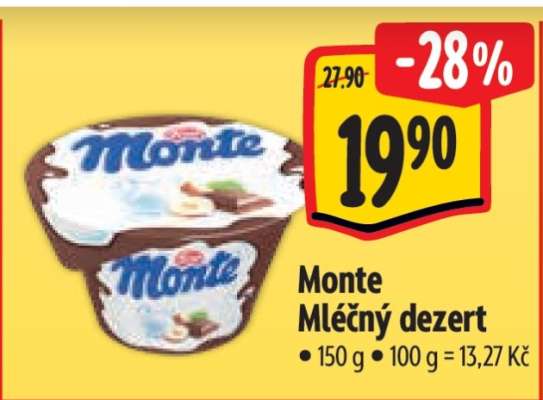 Monte mléčný dezert