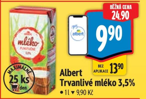 Albert Trvanlivé mléko 3,5%
