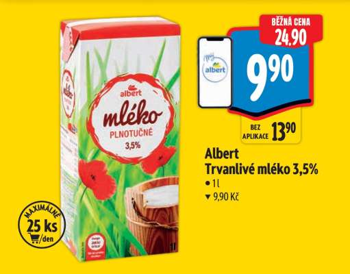 Albert Trvanlivé mléko 3,5%