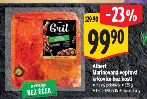 Albert Marinovaná vepřová krkovice bez kosti