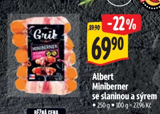 Albert Miniberner se slaninou a sýrem