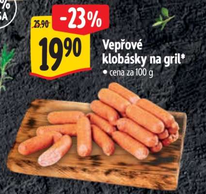 Vepřové klobásky na gril