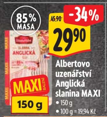 Albertovo uzenářství Anglická slanina MAXI