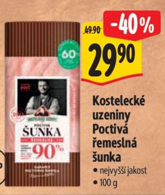 Kostelecké uzeniny Poctivá řemeslná šunka