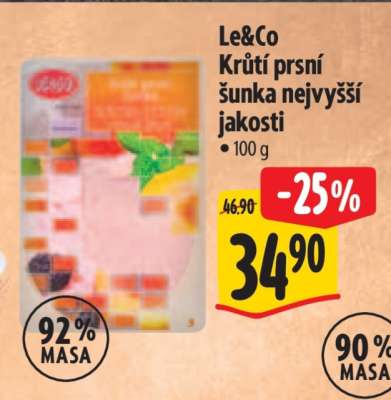 Le&Co Krůtí prsí šunka nejvyšší jakosti