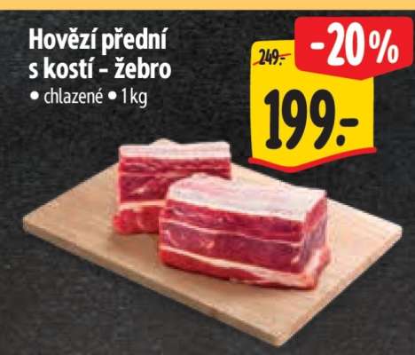 Hovězí přední s kostí – žebro