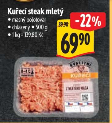 Kuřecí steak mletý