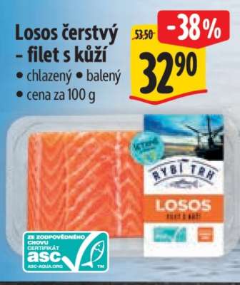 Losos čerstvý – filet s kůží