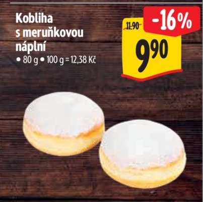 Kobliha s meruňkovou náplní