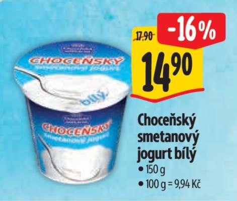 Choceňský Smetanový jogurt bílý
