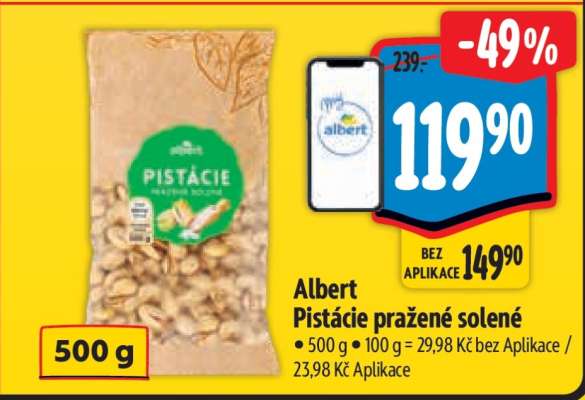 Albert Pistácie pražené solené