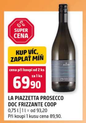 LA PIAZZETTA PROSECCO DOC FRIZZANTE COOP