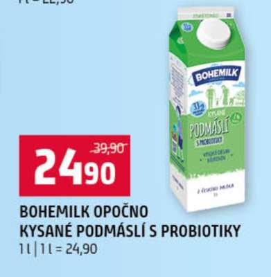 BOHEMILK OPOČNO KYSANÉ PODMÁSLÍ S PROBIOTIKY