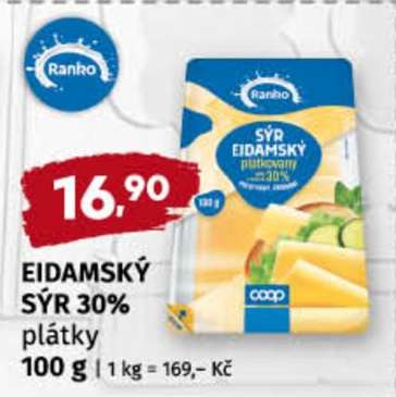 EIDAMSKÝ SÝR 30% plátky