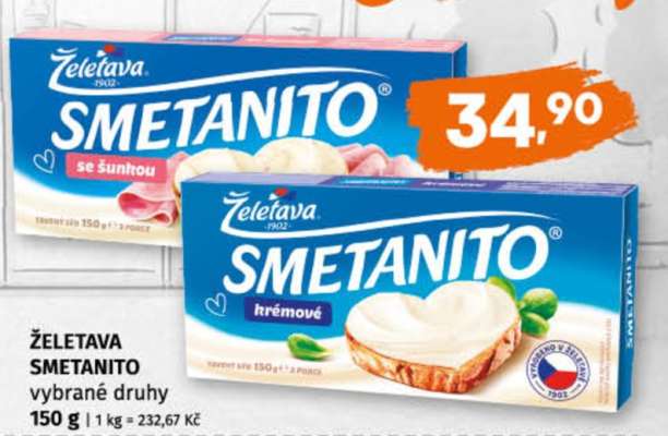 ŽELETAVA SMETANITO vybrané druhy