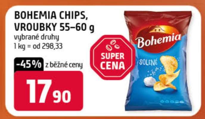 BOHEMIA CHIPS, VROUBKY 55–60 g
