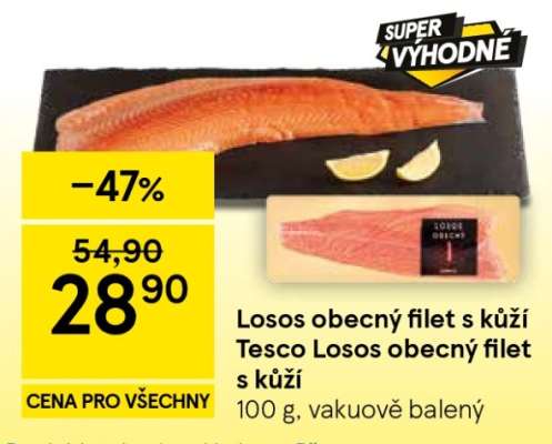 Losos obecný filet s kůží Tesco