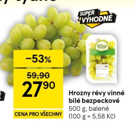 Hrozny révy vinné bílé bezpeckové
