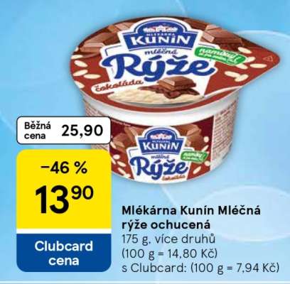 Mlékárna Kunín Mléčná rýže ochucená
