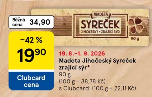 Madeta Jihočeský Syreček zrající sýr