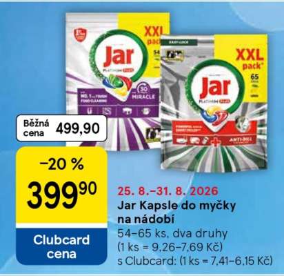 Jar kapsle do myčky na nádobí