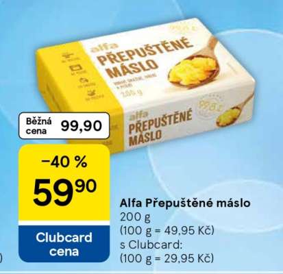 Alfa Přepuštěné máslo