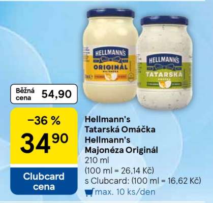 Hellmann's Tatarská omáčka Hellmann's Majonéza originál