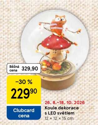 Koule dekorace s LED světlem