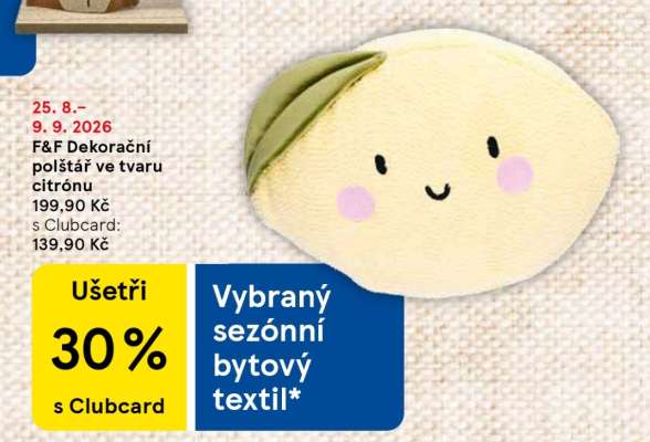 F&F Dekorační polštář ve tvaru citronu