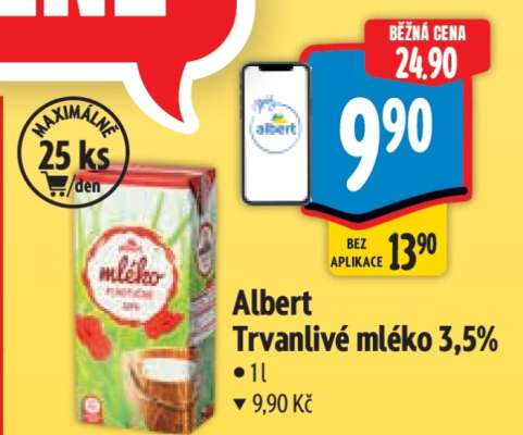 Albert Trvanlivé mléko 3,5%