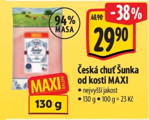 Česká chuť Šunka od kosti MAXI