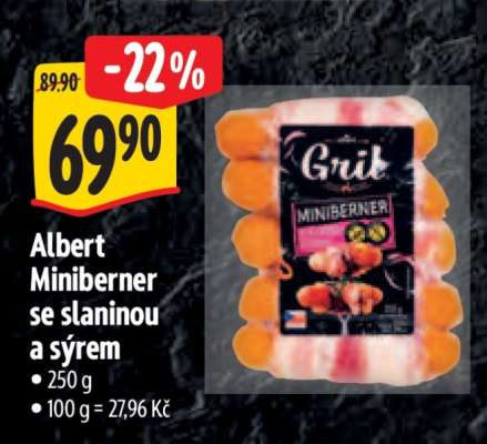 Albert Miniberner se slaninou a sýrem