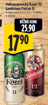 Velkopopovický Kozel 11 Gambrinus Patron 12