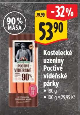 Kostelecké uzeniny Poctivé vídeňské párky