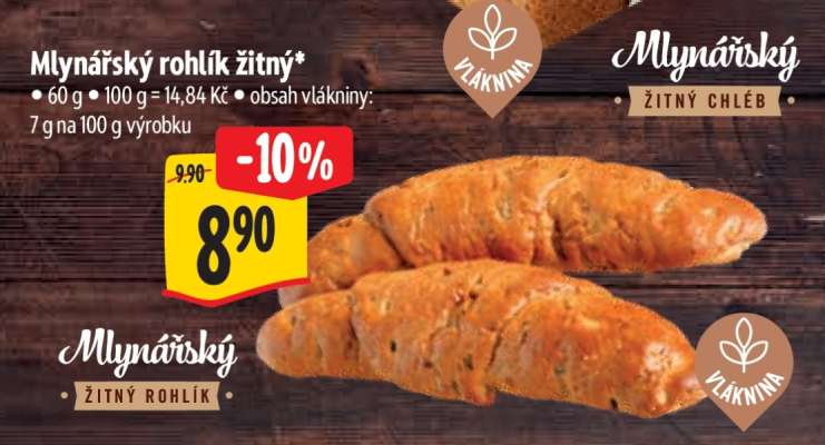 Mlynářský rohlík žitný