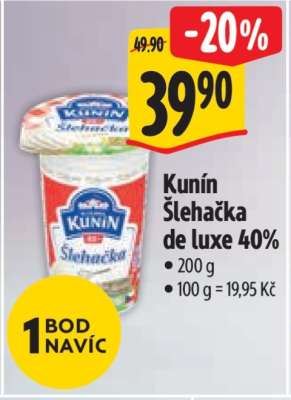 Kunín šlehačka de luxe 40%