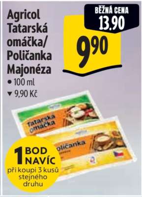 AGRICOL Tatarská omáčka/ Poličanka majonéza