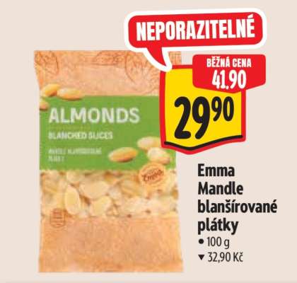 Emma Mandle blanšírované - plátky