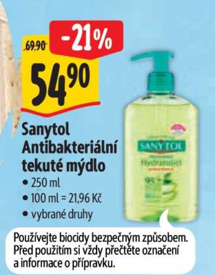 Sanytol Antibakteriální tekuté mýdlo