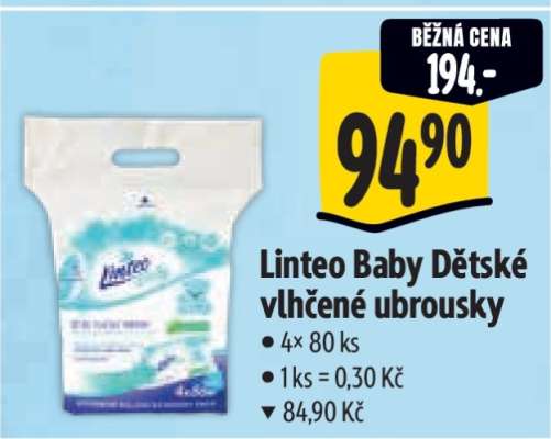 Linteo Baby dětské vlhčené ubrousky