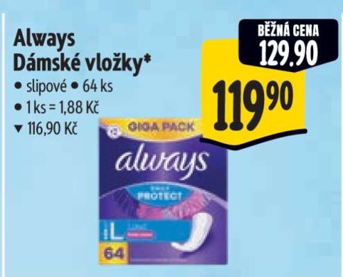 Always Dámské vložky