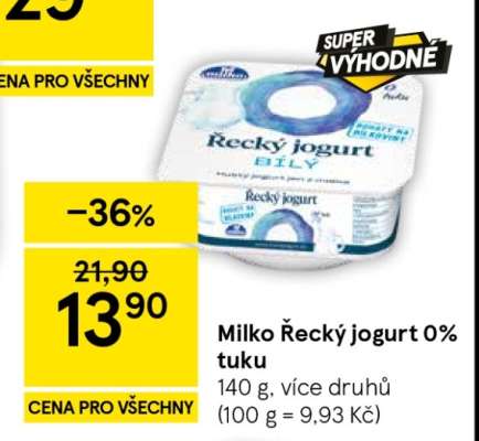 Milko Řecký jogurt 0 % tuku
