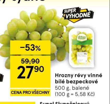Hrozny révy vinné bílé bezpeckové