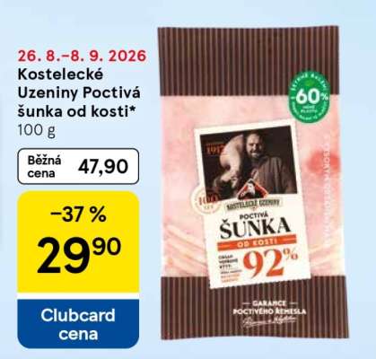 KOSTELECKÉ UZENINY Poctivá šunka od kosti