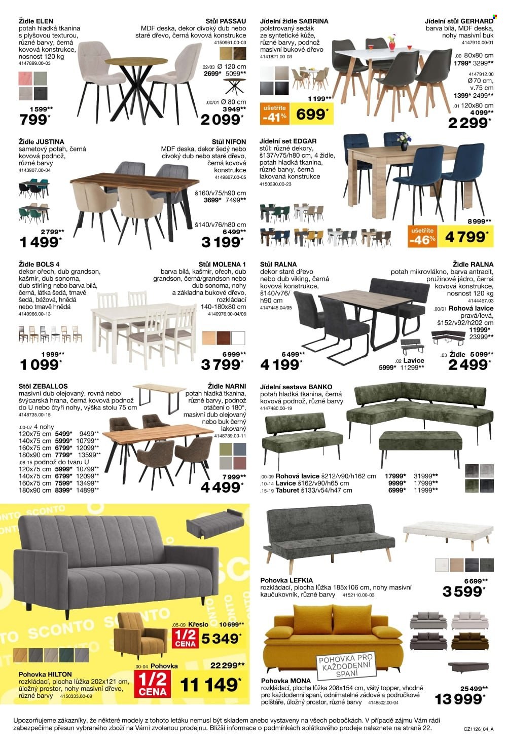 Leták SCONTO NÁBYTEK - 26.8.2026 - 22.9.2026. Strana 4