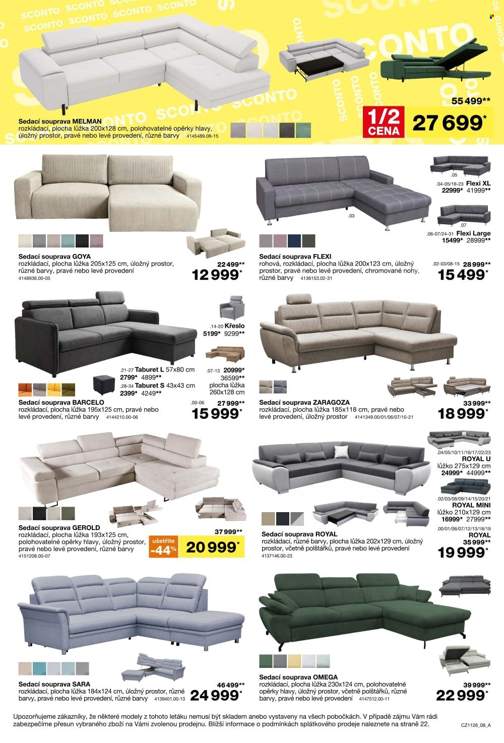 Leták SCONTO NÁBYTEK - 26.8.2026 - 22.9.2026. Strana 8