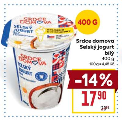 Srdce domova Selský jogurt bílý