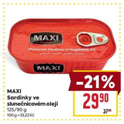 MAXI Sardinky ve slunečnicovém oleji